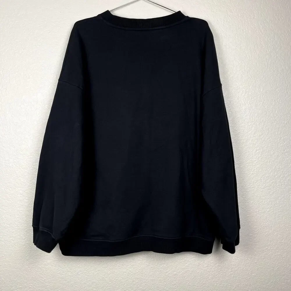 Disney‎ X ChinStudio Bambi Oversized Black Graphic Crewneck Sweatshirt Large
